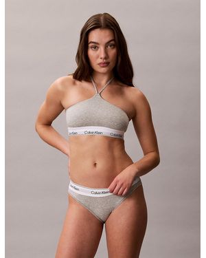 Calvin Klein Unlined Halter Bralette - Brown