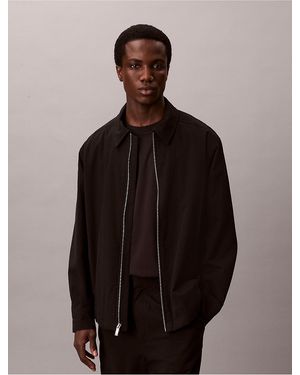 Calvin Klein Seersucker Shirt Jacket - Black