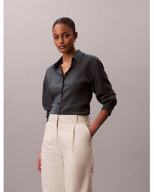 Calvin Klein Soft Voile Twist-Back Shirt - Multicolour