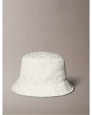 Calvin Klein Allover Monogram Jacquard Bucket Hat - Gray