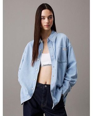Calvin Klein Camisa denim oversize - Azul