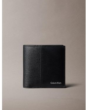 Calvin Klein Leather Slim Rfid Trifold Wallet - Black
