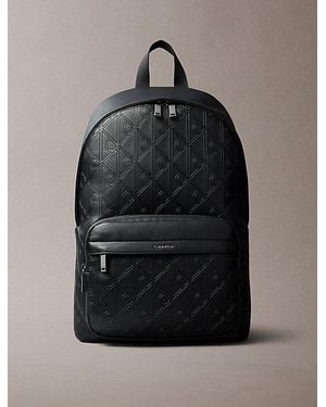 Calvin Klein Embossed Emblem Logo Trolley Backpack - Black