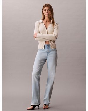 Calvin Klein High Rise Straight Jeans - Grey