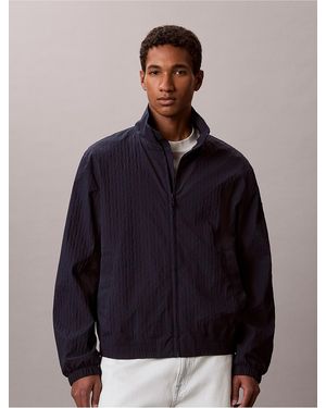 Calvin Klein Calvin Klein Emblem Logo Windbreaker Jacket - Blue