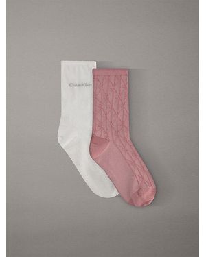 Calvin Klein 2Er-Pack Crew-Socken Aus Weicher Stretch-Baumwolle - Grau