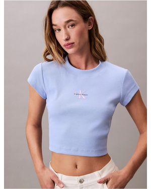 Calvin Klein Monologo Baby Tee - Blue