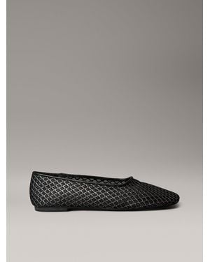 Calvin Klein Shimmer Mesh Ballerinas - Grey