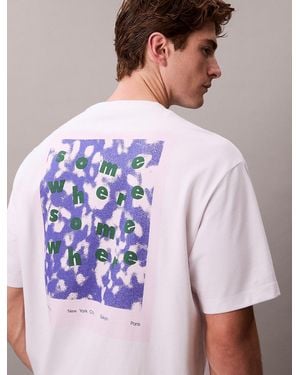 Calvin Klein Somewhere Graphic Relaxed T-Shirt - Purple