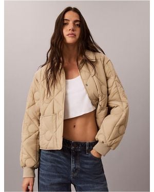 Calvin Klein Calvin Klein Emblem Logo Nylon Quilted Liner Jacket - Natural