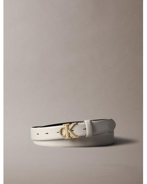 Calvin Klein Full Grain Leather Logo Belt - Brown