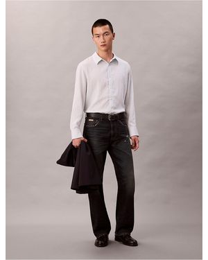 Calvin Klein Stripe Viscose Blend Relaxed Button-Down Shirt - Multicolor