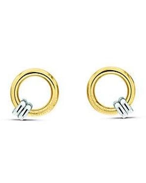 Calvin Klein Pendientes de botón circulares de dos tonos - Metálico