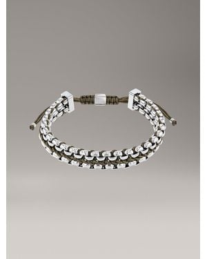 Calvin Klein Bracelet Réglable À Maillons Tressés - Métallisé