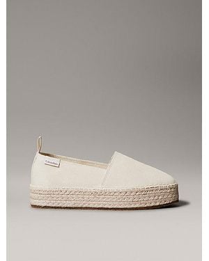 Calvin Klein Plateau-Espadrilles Aus Canvas - Mettallic