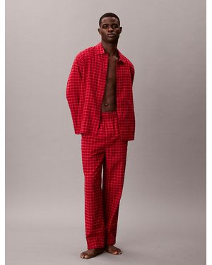 Calvin Klein Set Con Pantaloni Lounge Con Bottoni - Rosso