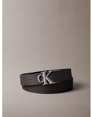 Calvin Klein Reversible Leather Monogram Logo Belt - Multicolour