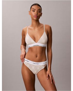Calvin Klein Icon Cotton Modal Thong - Brown
