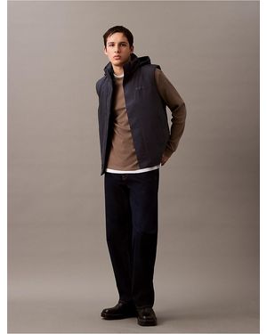 Calvin Klein Tech Hooded Puffer Vest - Blue
