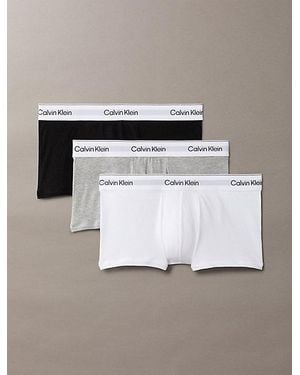 Calvin Klein 3 Pack Low Rise Trunks Icon Cotton Stretch - White