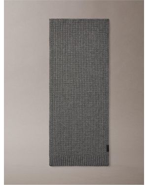 Calvin Klein Grid Stitch Scarf - Gray