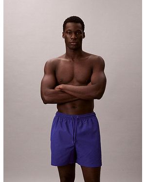 Calvin Klein Medium Drawstring Swim Shorts Ck Monogram - Purple