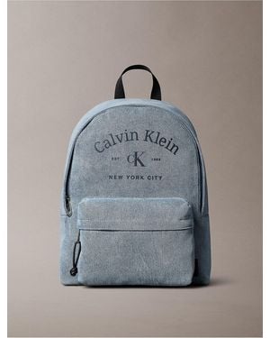 Calvin Klein Arch Logo Round Backpack - Blue