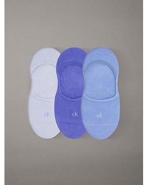 Calvin Klein Pack de 3 pares de calcetines invisibles de algodón suave - Morado