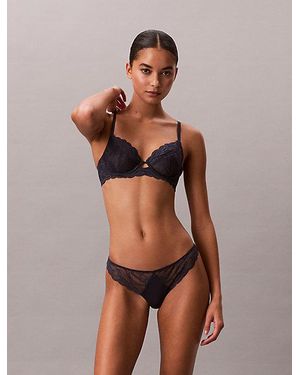Calvin Klein Full Coverage Bra Sensual Stretch Lace - Brown