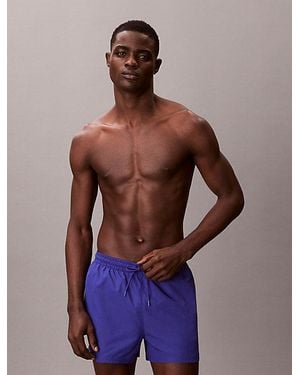 Calvin Klein Short Drawstring Swim Shorts Ck Monogram - Purple
