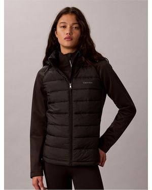 Calvin Klein Mixed Media Puffer Jacket - Black