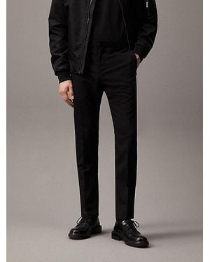 Calvin Klein Slim Wool Stretch Suit Trousers - Black