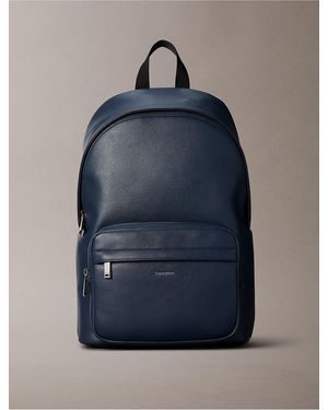 Calvin Klein Raised Logo Round Backpack - Blue