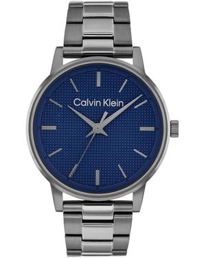 Calvin Klein Orologio Con Cinturino E Quadrante Testurizzato - Blu