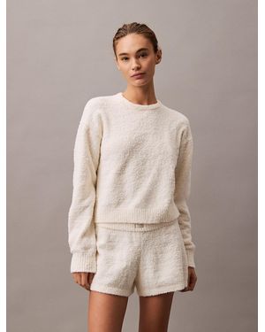 Calvin Klein Pull D'Intérieur En Maille Pelucheuse - Neutre