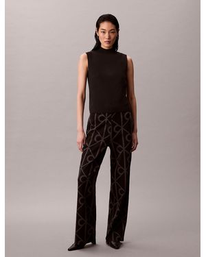 Calvin Klein Jacquard Logo Pull On Trousers - Blue