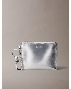 Calvin Klein Metallic Logo Zip Pouch Bag Charm