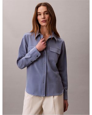 Calvin Klein Utility Classic Button-Down Shirt - Blue
