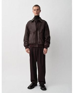Calvin Klein Johnson Leather Jacket - Brown