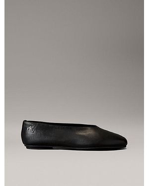Calvin Klein Hoge Leren Ballerina's - Grijs