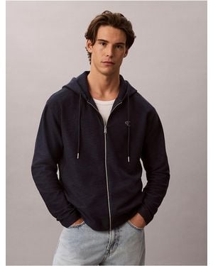 Calvin Klein Calvin Klein Cotton Blend Boucle Relaxed Hoodie - Black
