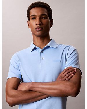 Calvin Klein Slim Cotton Badge Polo Shirt - White