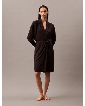 Calvin Klein Morgenmantel Aus Weichem Modal - Braun