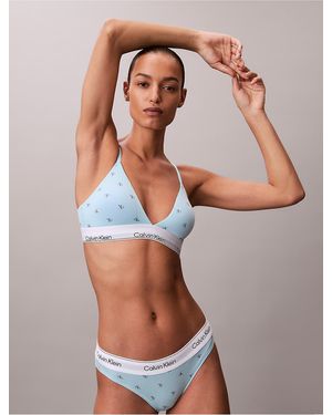 Calvin Klein Icon Cotton Modal Lightly Lined Triangle Bralette - White