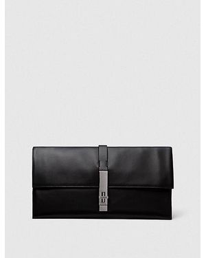Calvin Klein Leren Clutch - Zwart