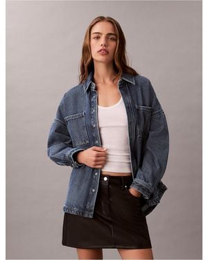 Calvin Klein Calvin Klein Denim Utility Jacket - Gray