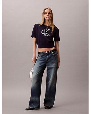 Calvin Klein Monogram Trui Met Korte Mouwen - Blauw