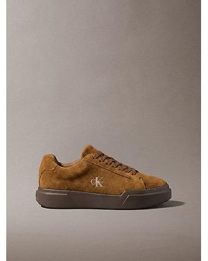 Calvin Klein Jeans Suede Durable Traction Chunky Trainers - Brown
