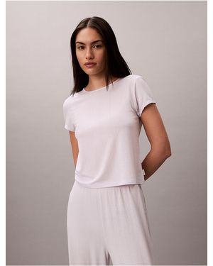 Calvin Klein Modal Stretch Drop Needle Baby Tee - Pink