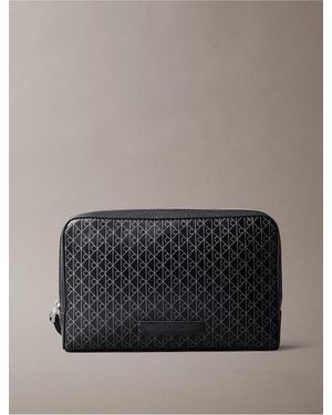 Calvin Klein Allover Emblem Logo Pouch - Gray